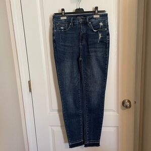 Judy Blue Los Angeles Women Skinny Fit Jeans Frayed Hem 9/29